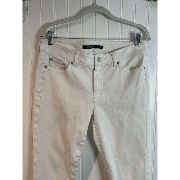 Lauren Ralph Lauren Womens White Premier Straight Cropped Jeans Size 8 - Picture 3 of 14